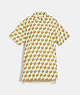 COACH®,SNAIL PRINT SHIRT DRESS,cotton,Yellow,Front View