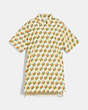 COACH®,SNAIL PRINT SHIRT DRESS,cotton,Yellow,Front View