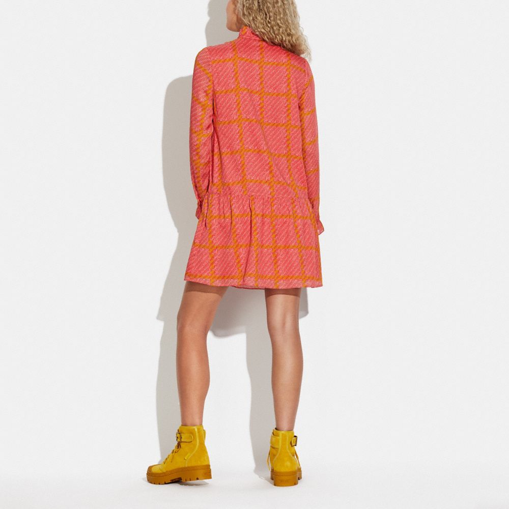 COACH®,ボニー カシン プラッド ドロップ ウエスト ミニ ドレス,