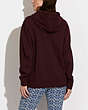 COACH®,BUNNY HOODIE IN ORGANIC COTTON,Burgundy,Scale View