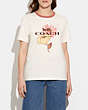 COACH®,FLORAL T-SHIRT IN ORGANIC COTTON,Chalk,Scale View