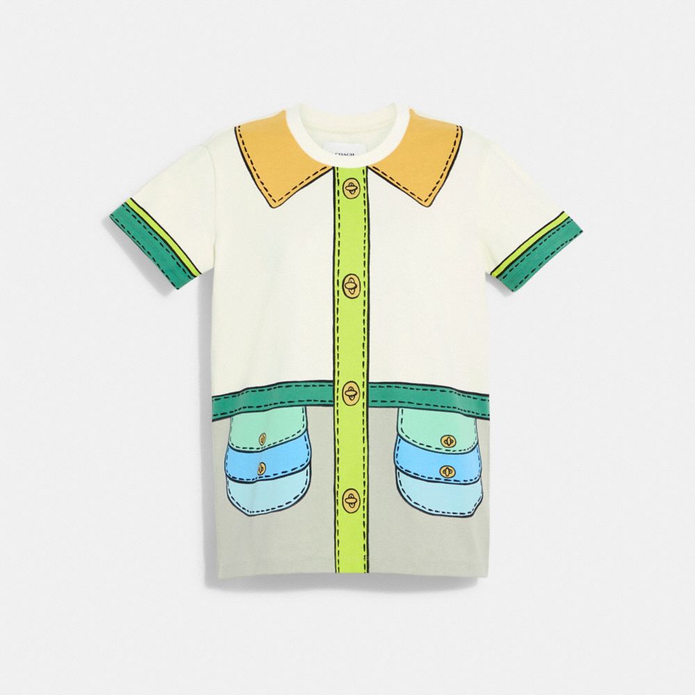 Trompe L'oeil Belted T Shirt In Organic Cotton