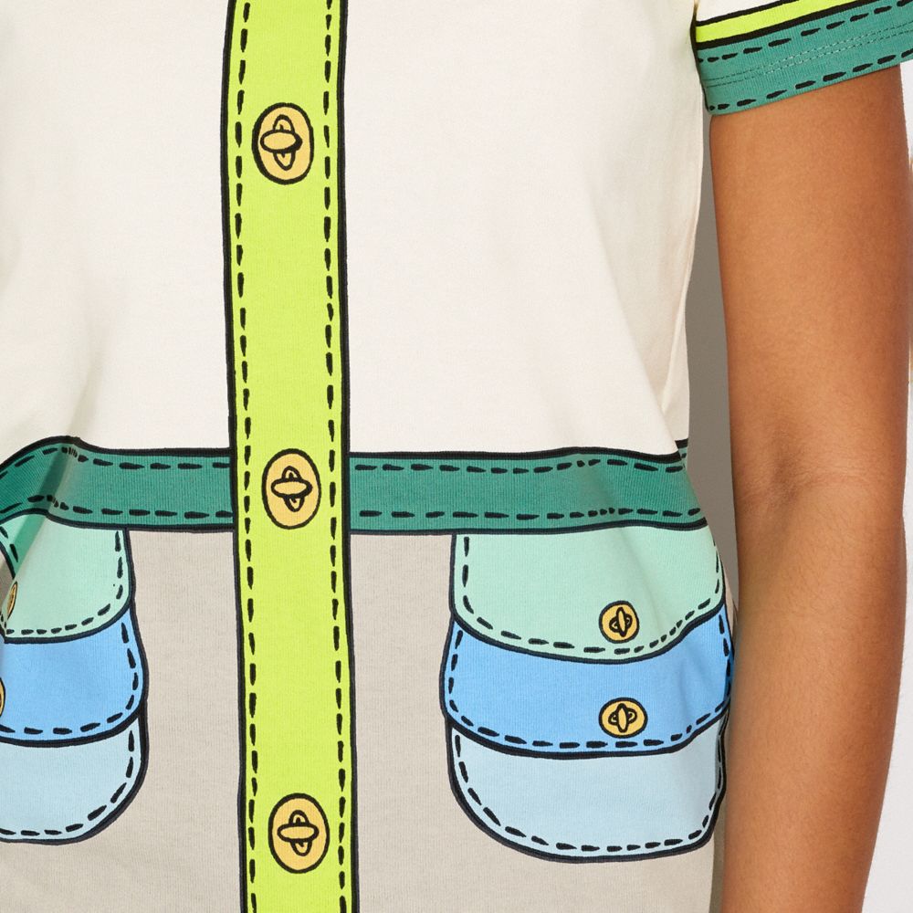 Trompe L'oeil Belted T Shirt In Organic Cotton