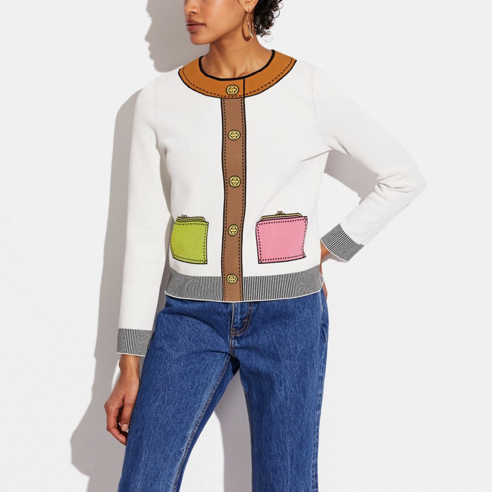 Chandail à col rond trompe-l'œil