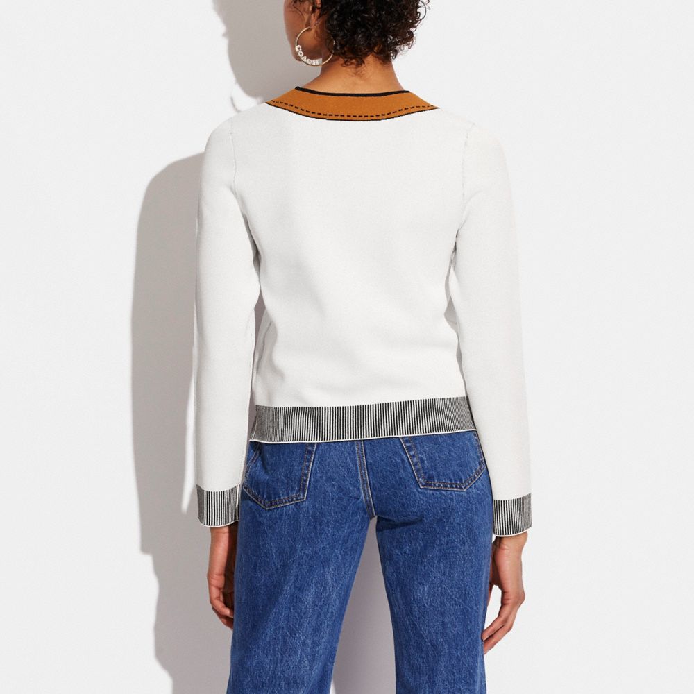 Chandail à col rond trompe-l'œil