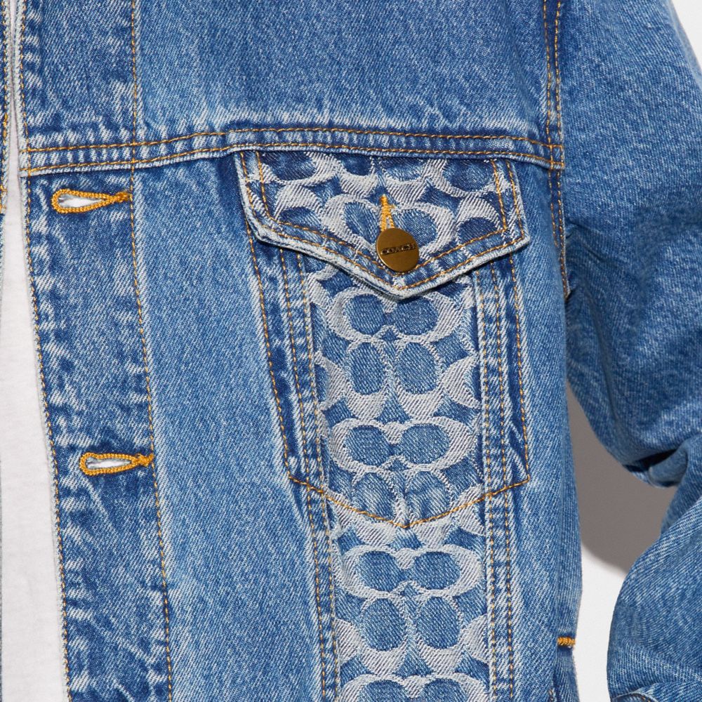 COACH®  All Over Signature Denim Jacket