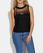 COACH®,LACE SLEEVELESS TOP,Polyester,Black,Scale View
