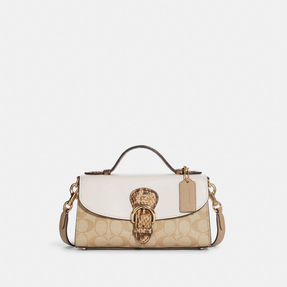 COACH OUTLET® | Kleo Top Handle In Blocked Signature Canvas