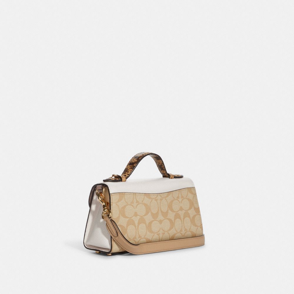 Kleo Top Handle In Blocked Signature Canvas