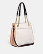 COACH®,CAMMIE CHAIN BUCKET BAG IN COLORBLOCK,Gold/Chalk Multi,Angle View