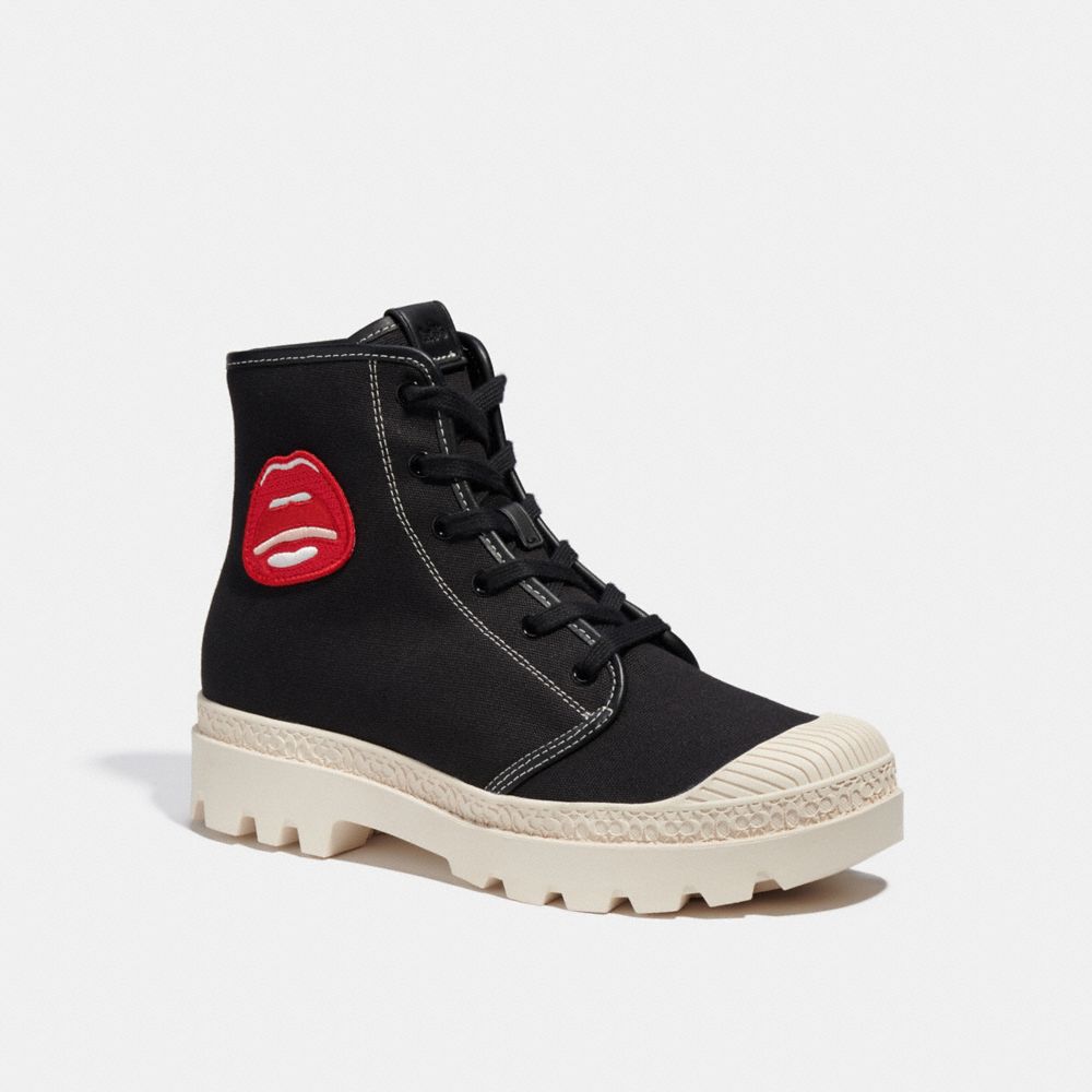 COACH®,COACH X TOM WESSELMANN TROOPER MID TOP BOOT,Black,Front View