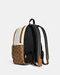 COACH®,COURT BACKPACK IN BLOCKED SIGNATURE CANVAS,pvc,Large,Gold/Chalk/Glacier White Multi,Angle View