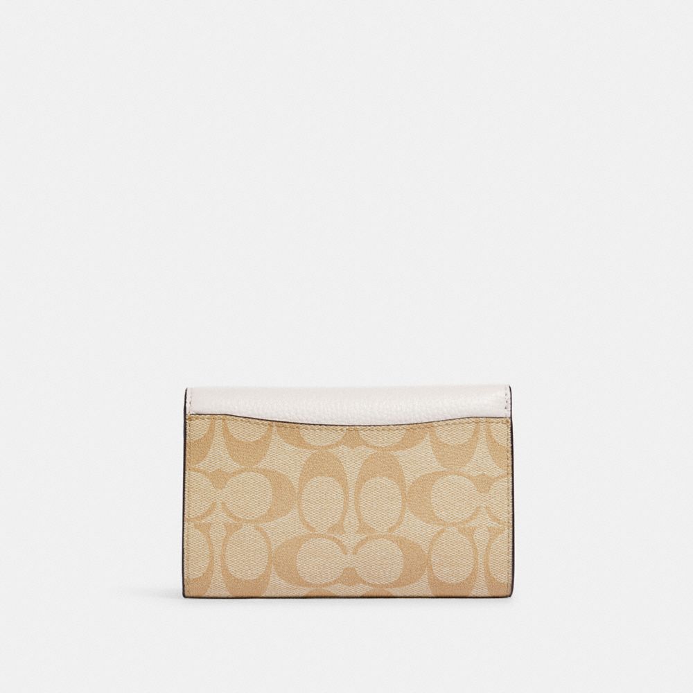 COACH®,PORTEFEUILLE KLEO EN TOILE SIGNATURE BLOQUÉE,PVC,Or/Kaki pâle Craie Multi,Interior View