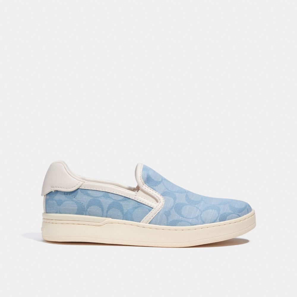 COACH®,WELLS SLIP ON SNEAKER,Chambray,Angle View