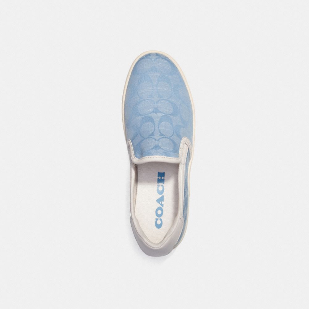 COACH®,WELLS SLIP ON SNEAKER,Chambray,Inside View,Top View