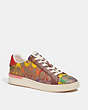 COACH®,CLIP LOW TOP SNEAKER IN RAINBOW SIGNATURE CANVAS,pvc,Rainbow Signature,Front View