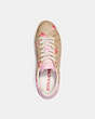 COACH®,CLIP LOW TOP SNEAKER IN SIGNATURE CANVAS,Khaki/ Light Pink,Inside View,Top View