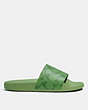 COACH®,ULI SPORT SLIDE,Synthetic,Neon Green,Angle View