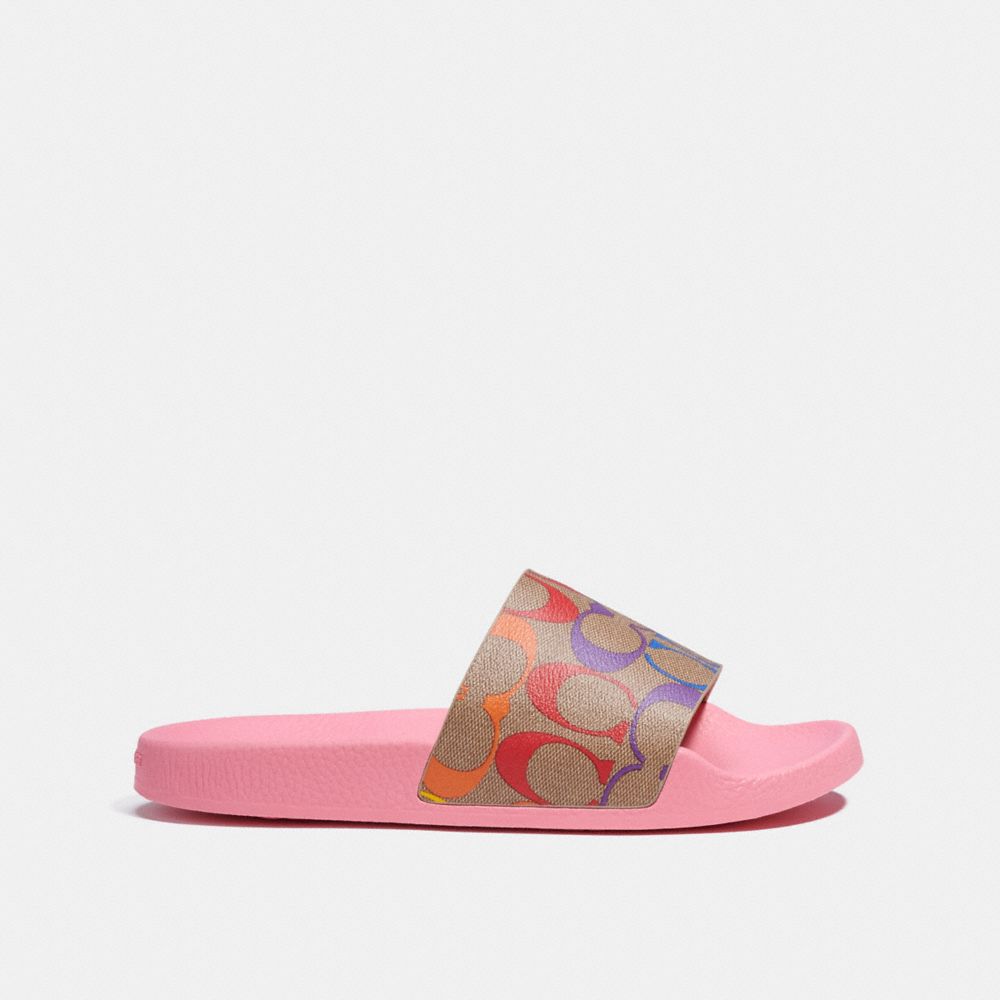 Uli Sport Slide In Rainbow Signature Canvas