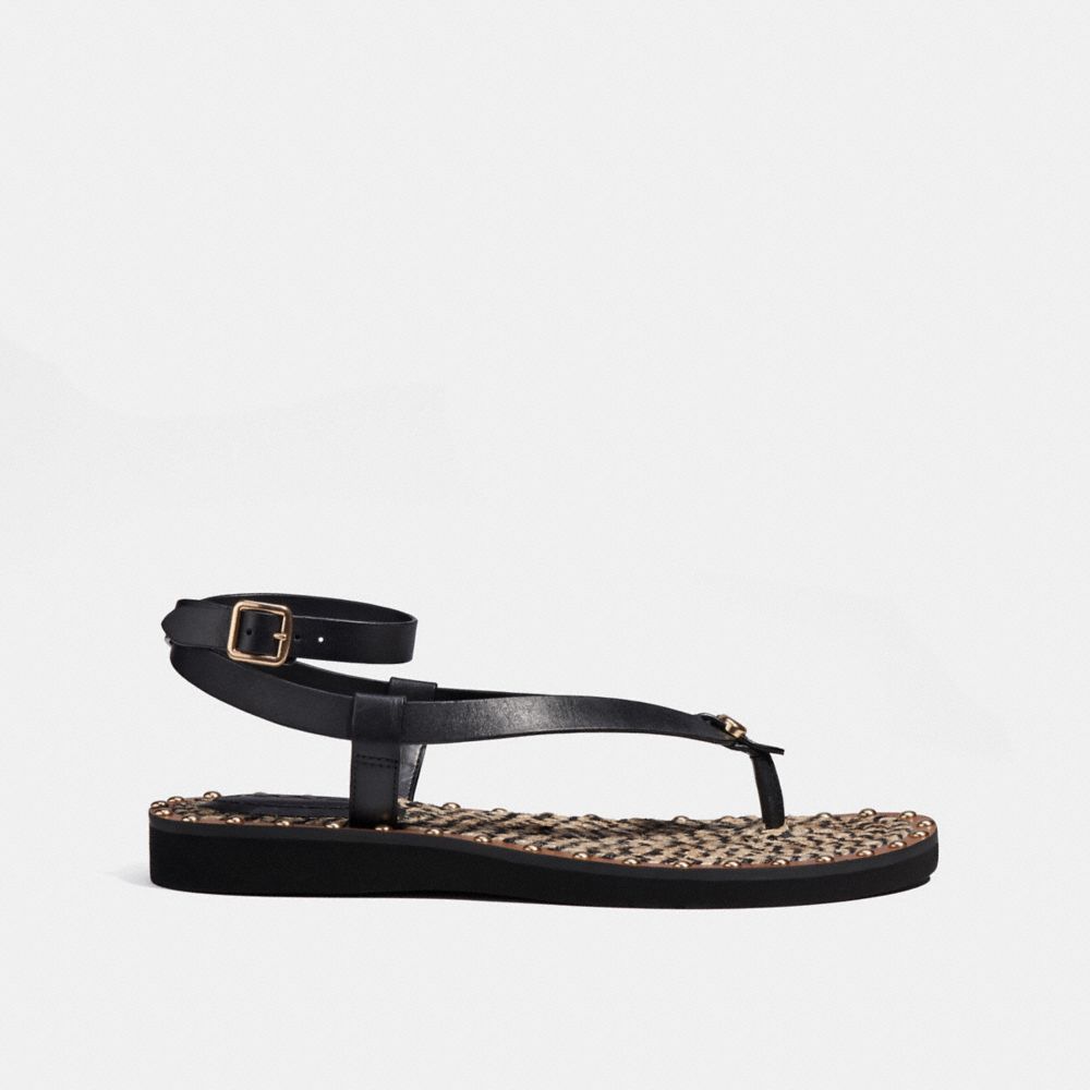 COACH®,グレイシー サンダル,ﾌﾞﾗｯｸ