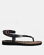 COACH®,GRACEY SANDAL,Leather,Black,Angle View