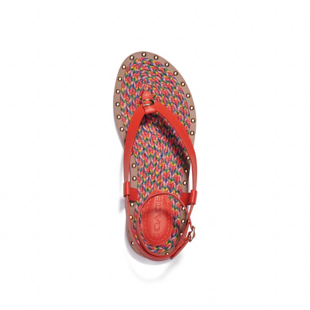 COACH®,GRACEY SANDAL,Red Orange,Inside View,Top View