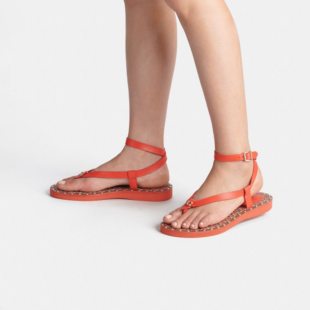 COACH®,Gracey Sandal,Sandals,Studded,Silver Metal,Casual,,Detail View