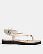 COACH®,GRACEY SANDAL,Leather,Chalk,Angle View