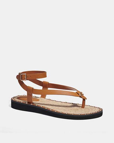 COACH®,GRACEY SANDAL,Leather,Penny,Front View