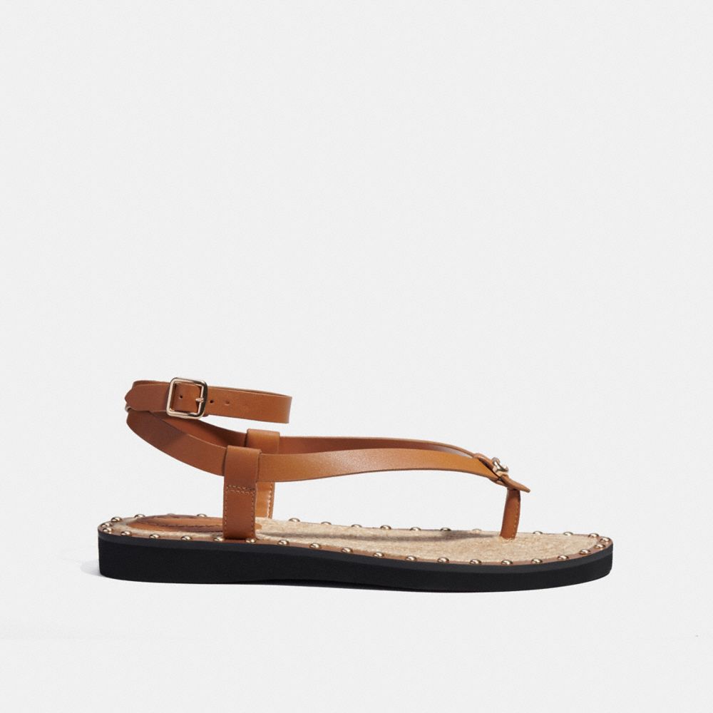 COACH®,Gracey Sandal,Sandals,Studded,Silver Metal,Casual,,Angle View