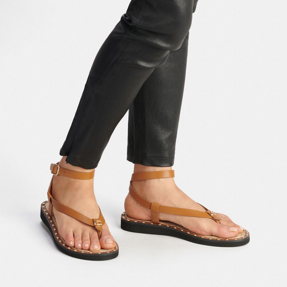 COACH®,Gracey Sandal,Sandals,Studded,Silver Metal,Casual,,Detail View