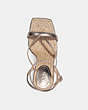 COACH®,KAIA SANDAL,Leather,Platinum Champagne,Inside View,Top View