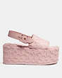 COACH®,NOELLE SANDAL IN SIGNATURE TERRY CLOTH,Leather,Carnation,Angle View