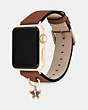 COACH®,APPLE WATCH® STRAP, 38MM AND 40MM,Leather,Saddle,Angle View
