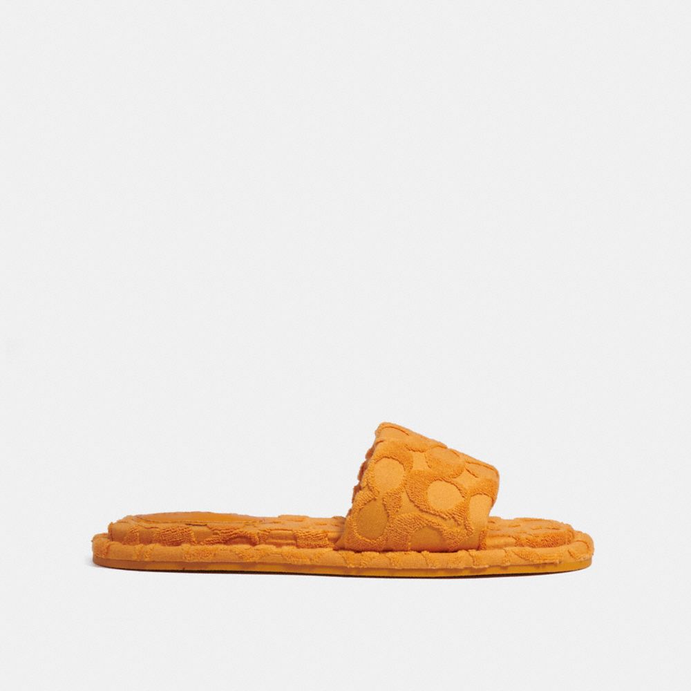 COACH®,Bridgett Sandal In Signature Terry Cloth,,Angle View