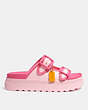 COACH®,LUCY SANDAL,Rubber,Carnation,Angle View
