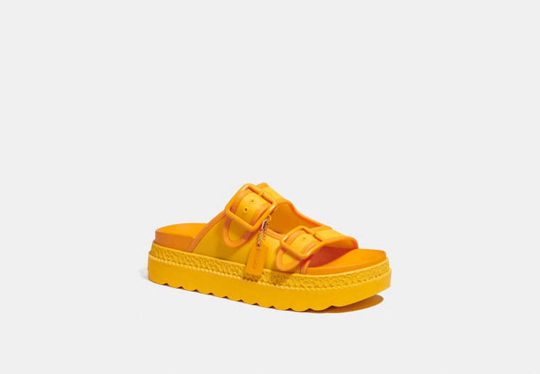 COACH®,LUCY SANDAL,Rubber,Canary,Front View