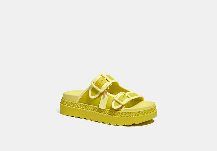 COACH®,LUCY SANDAL,Rubber,Key Lime,Front View