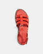 COACH®,GISELLE SANDAL,Leather,Red Orange,Inside View,Top View