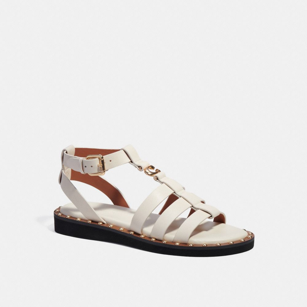 COACH®,GISELLE SANDAL,Chalk,Front View