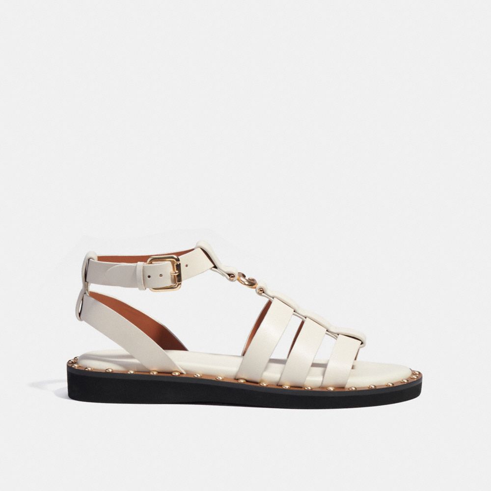 COACH®,GISELLE SANDAL,Chalk,Angle View