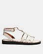 COACH®,GISELLE SANDAL,Leather,Chalk,Angle View