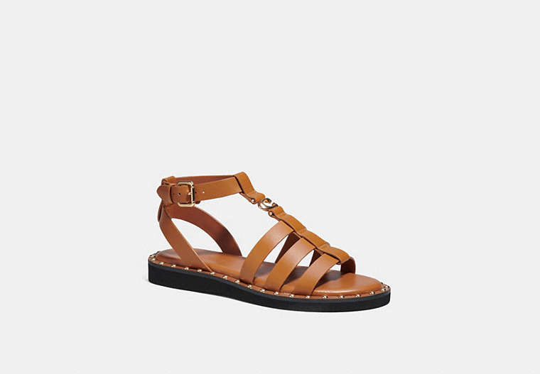 COACH®,GISELLE SANDAL,Leather,Penny,Front View