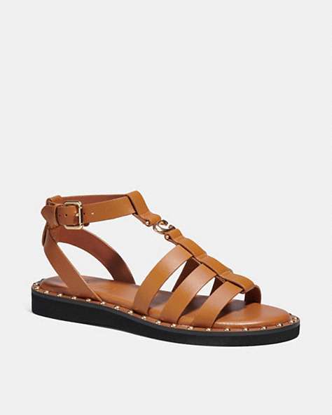 COACH®,GISELLE SANDAL,Leather,Penny,Front View