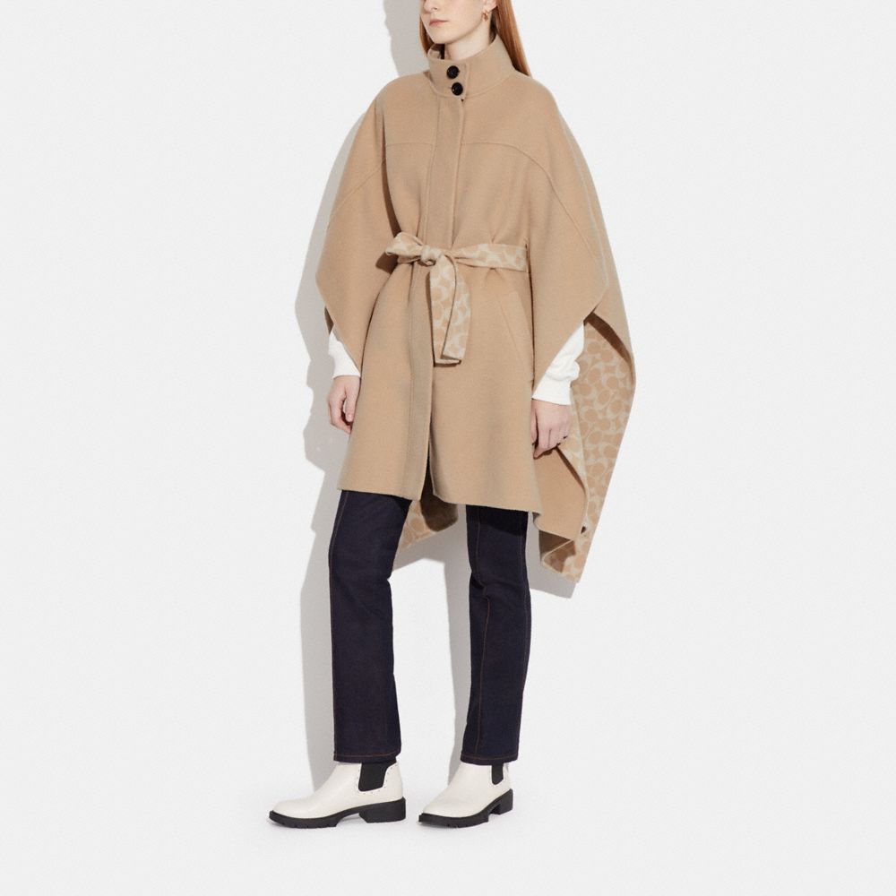 Coach cape coat best sale