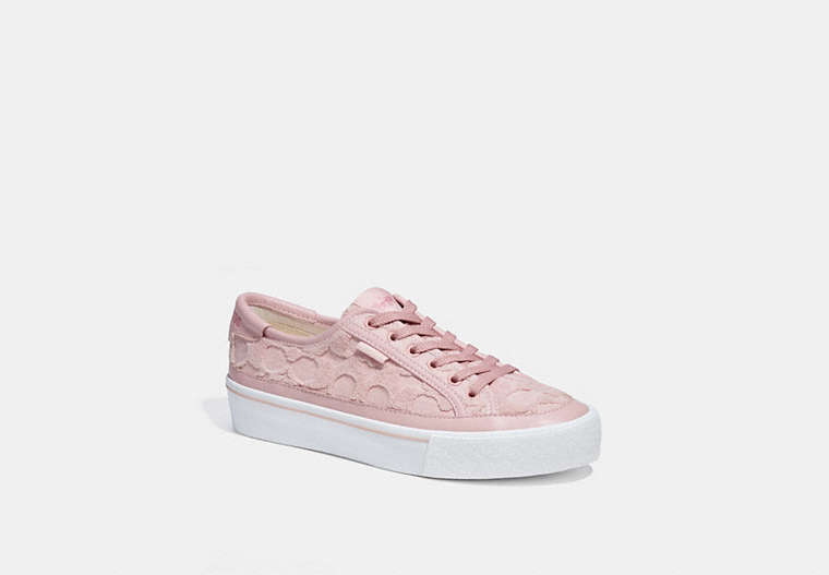 COACH®,CITYSOLE PLATFORM SNEAKER IN SIGNATURE TERRY CLOTH,Terry Cloth,Carnation,Front View