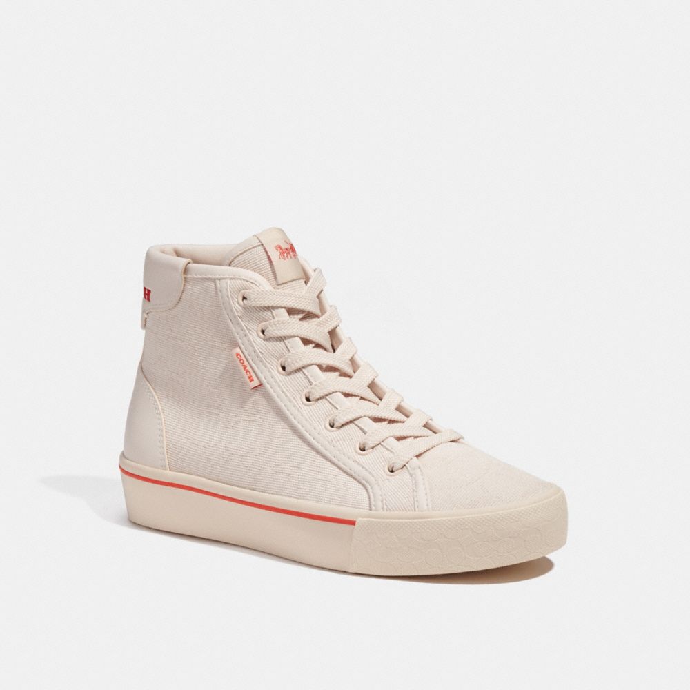 COACH® Citysole High Top Platform Sneaker In Signature Jacquard Canvas