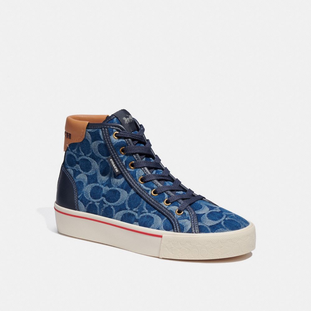 COACH®  Citysole High Top Platform Sneaker In Signature Jacquard