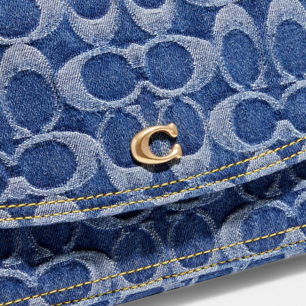 COACH Hayden Washed Denim Crossbody Bag in Blue