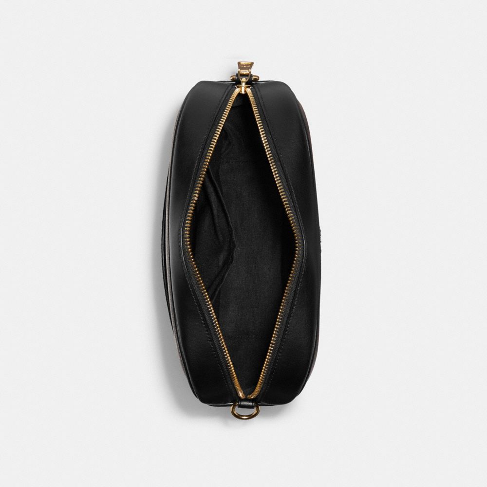 COACH®,SAC POUR APPAREIL PHOTO JAMIE EN TOILE SIGNATURE,Tissu en toile exclusif,Or/Brun noir,Inside View,Top View
